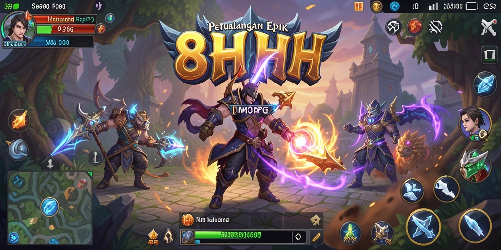Tampilan gameplay seru di dunia MMORPG 8HHH.