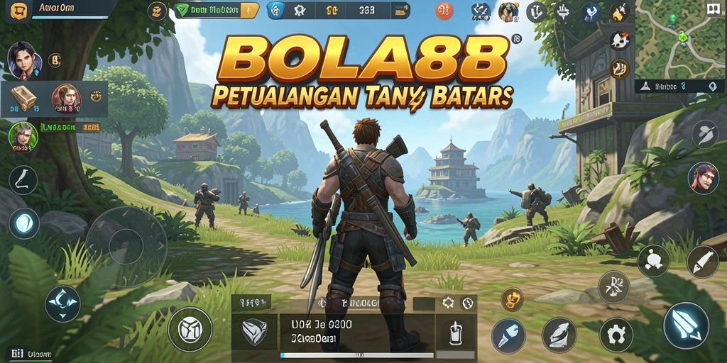 Tangkapan layar dari gameplay BOLA88 yang menampilkan dunia terbuka yang luas.