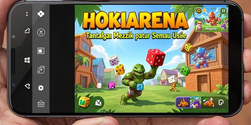Screenshot gameplay HOKIARENA menunjukkan tantangan puzzle yang menarik.