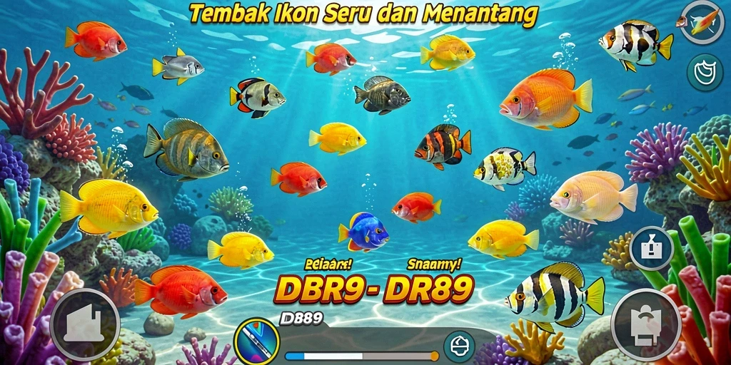 Tampilan gameplay seru dari IDR89 dengan aksi menembak ikan.