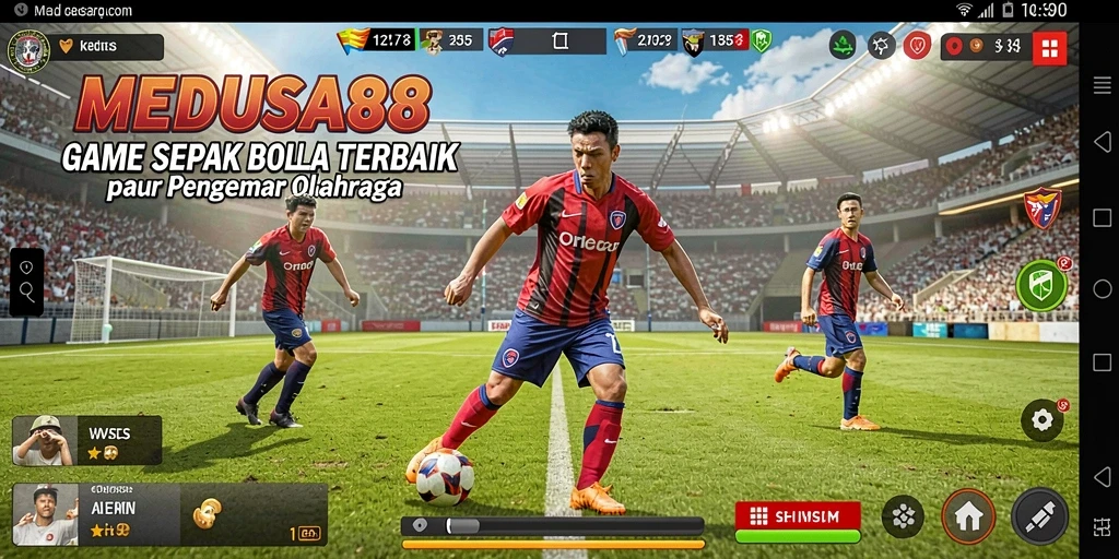 Tangkapan layar dari pengalaman gameplay sepak bola di MEDUSA88.