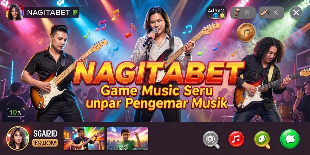 Tangkapan layar gameplay NAGITABET dengan aksi permainan musik yang dinamis.