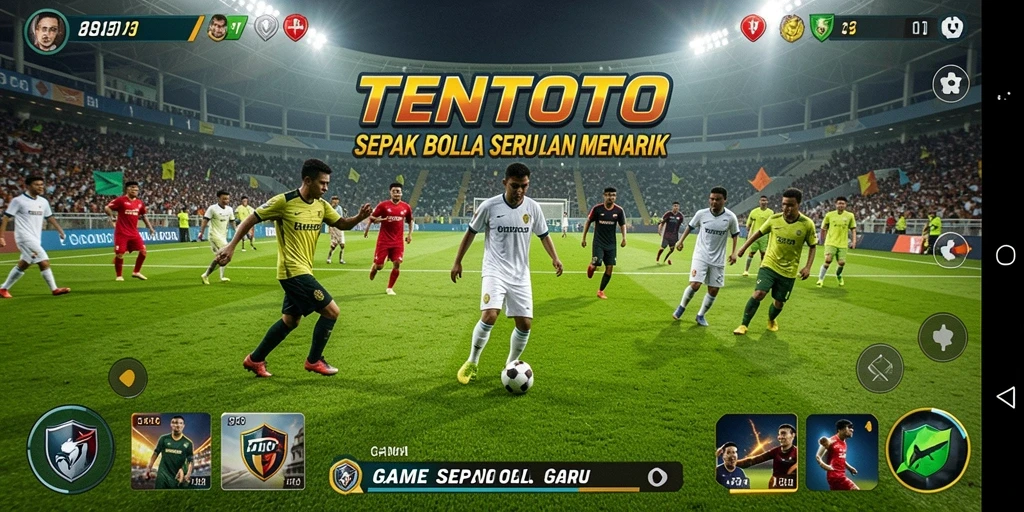 Tangkapan layar TENTOTO menampilkan aksi penuh semangat dalam sepak bola.